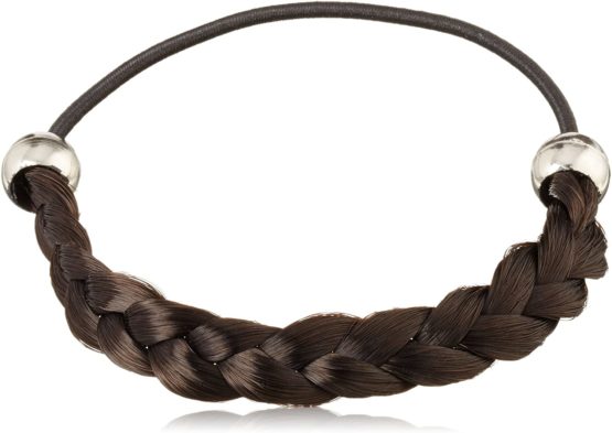Solida Maria Artificial Hair Plait Classic Braided with Elastic Strap, 6.00 cm Diameter, Colour 6 – Dark Brown, Pack of 2