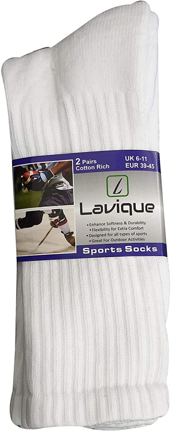 New Mens 12 Pairs COTTON RICH Plain White Sport Socks UK 6-11 EUR 39-45 - Image 2