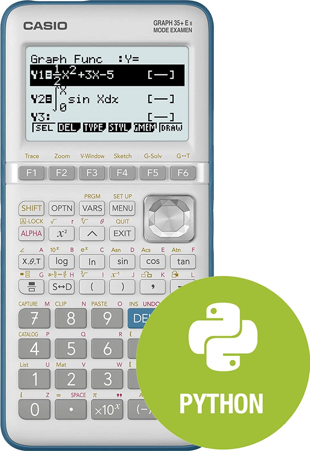 Casio Graph35+E II Python Graphic Calculator, White