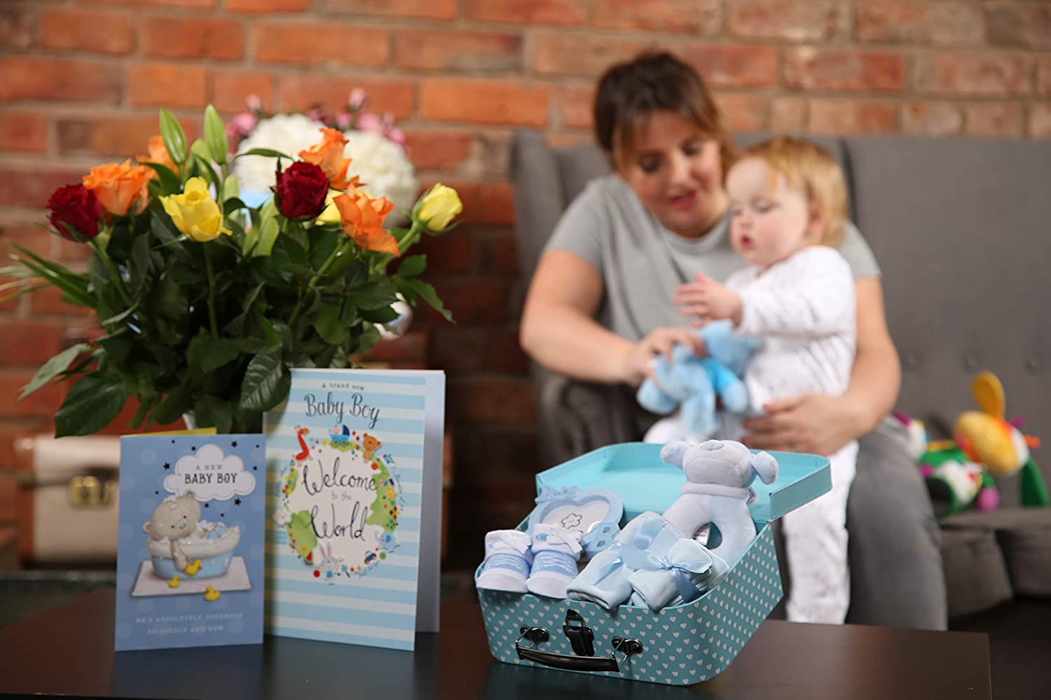 Baby Box Shop Newborn Baby Boy Gift Set Premium Gift-Ready Hamper with Rattle, Photo Frame - Image 3