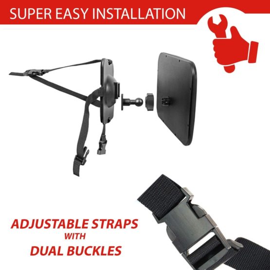 Detachable Backseat Baby Car Mirror – Clear Wide Angle View of Toddler Newborn, Infant or Children – Safe Accessory with Headrest Double Strap - 360 Degree Adjustable + Shatterproof Glass - Image 4