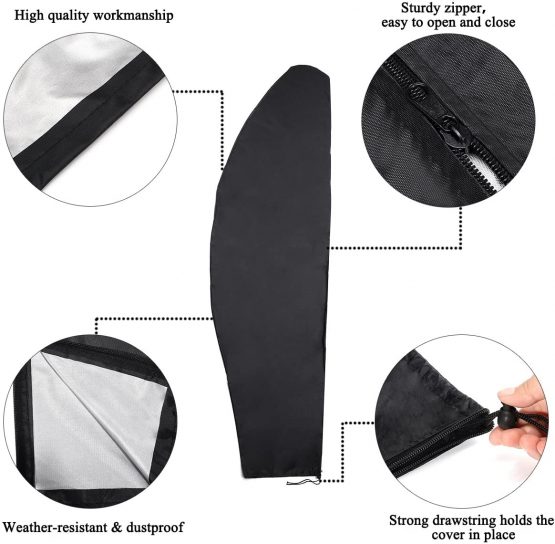 GEMITTO Protective Parasol Cover with Rod, Cantilever Parasol Cover Waterproof, Outdoor Umbrella Cover Weatherproof UV-Anti Wind Snow Proof for 2-4 m Cantilever/ Straight Parasol 280x30x81/46cm - Image 3
