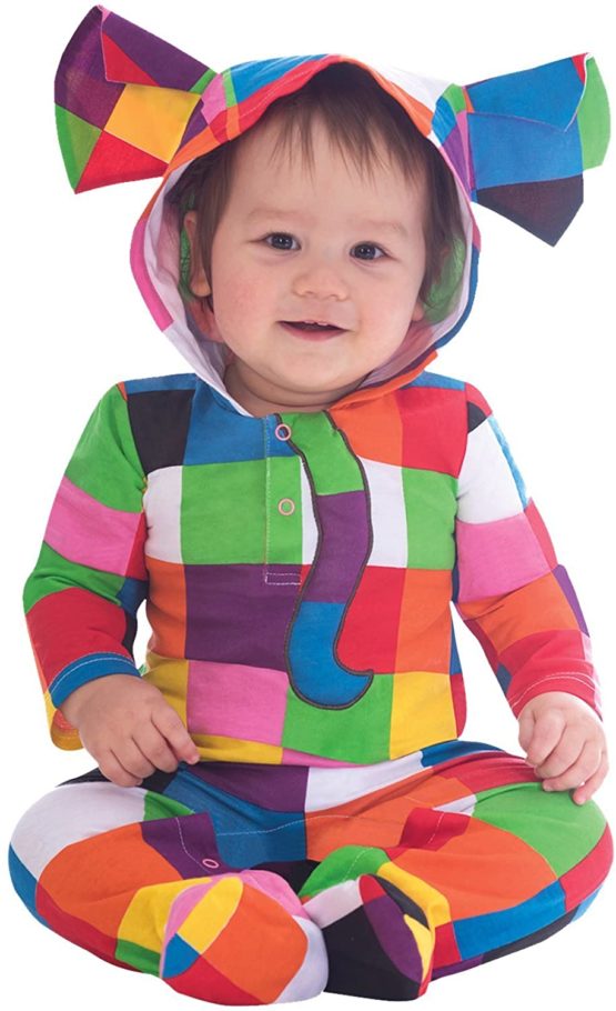 Amscan 9902978 Childs Official Elmer the Patchwork Elephant Licensed Baby romper Fancy Dress Costume (3-6 months)