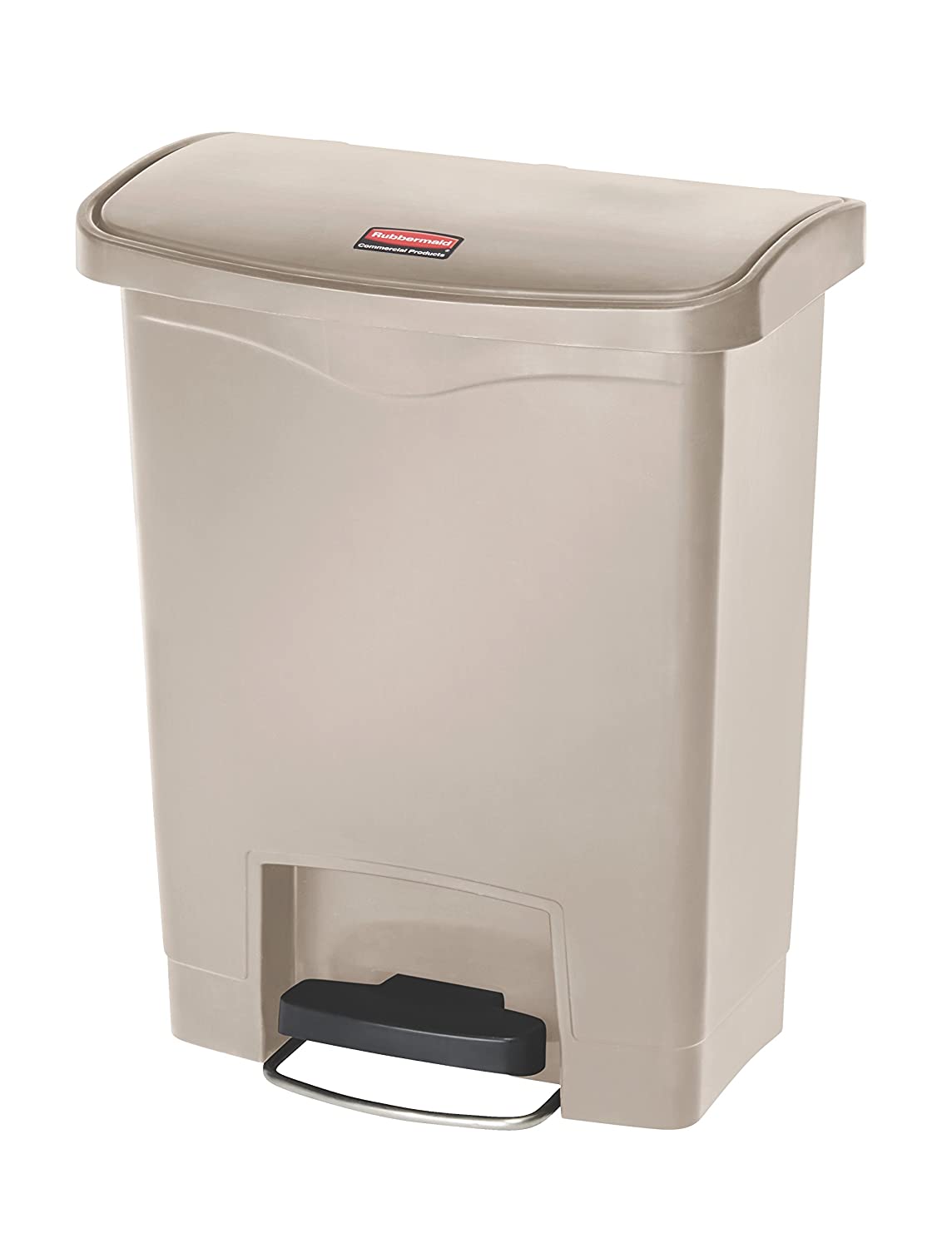 Rubbermaid Commercial Products Slim Jim Step-on Resin Front Step Waste Receptacle Bin 30 Litre Beige 1883456