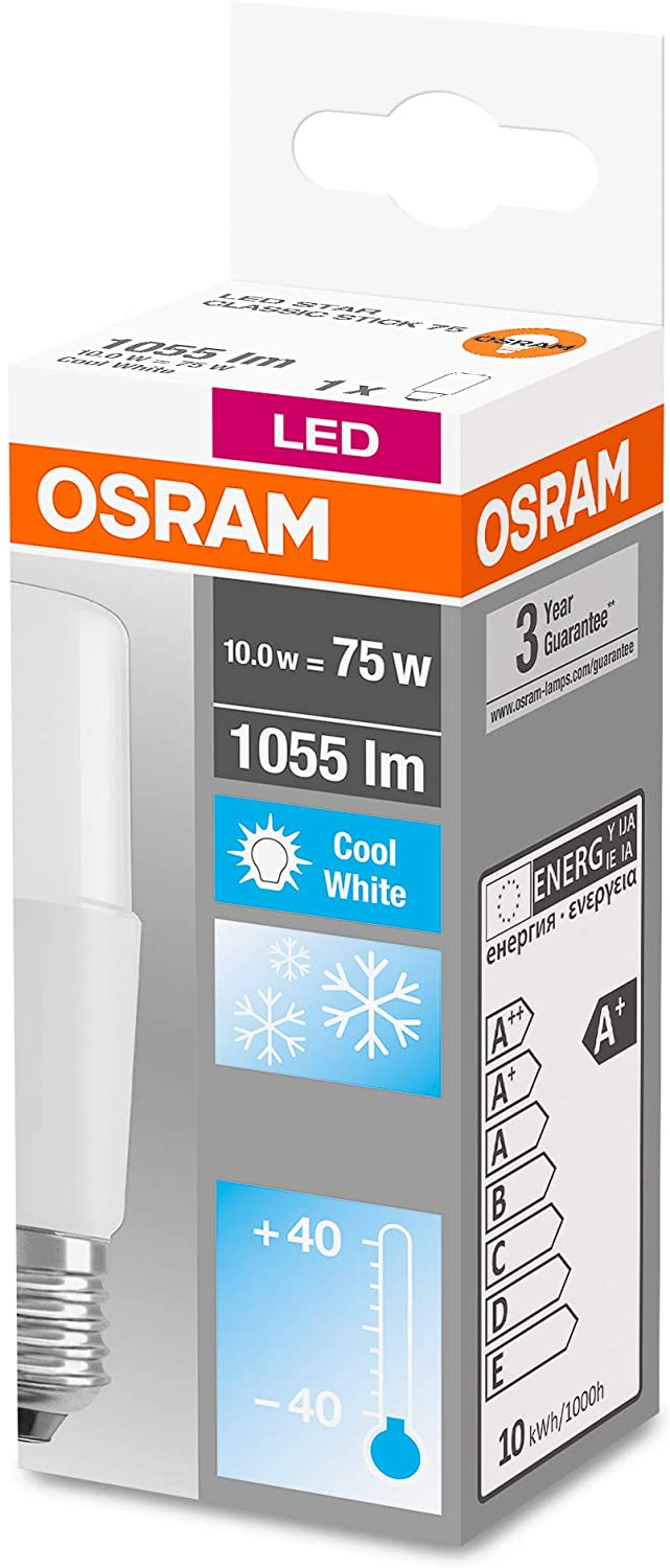OSRAM LED lampBaseE27 Warm White 2700 K 10 W Replacement for 75WfrostedLED Star Stick, Single-Pack - Image 4