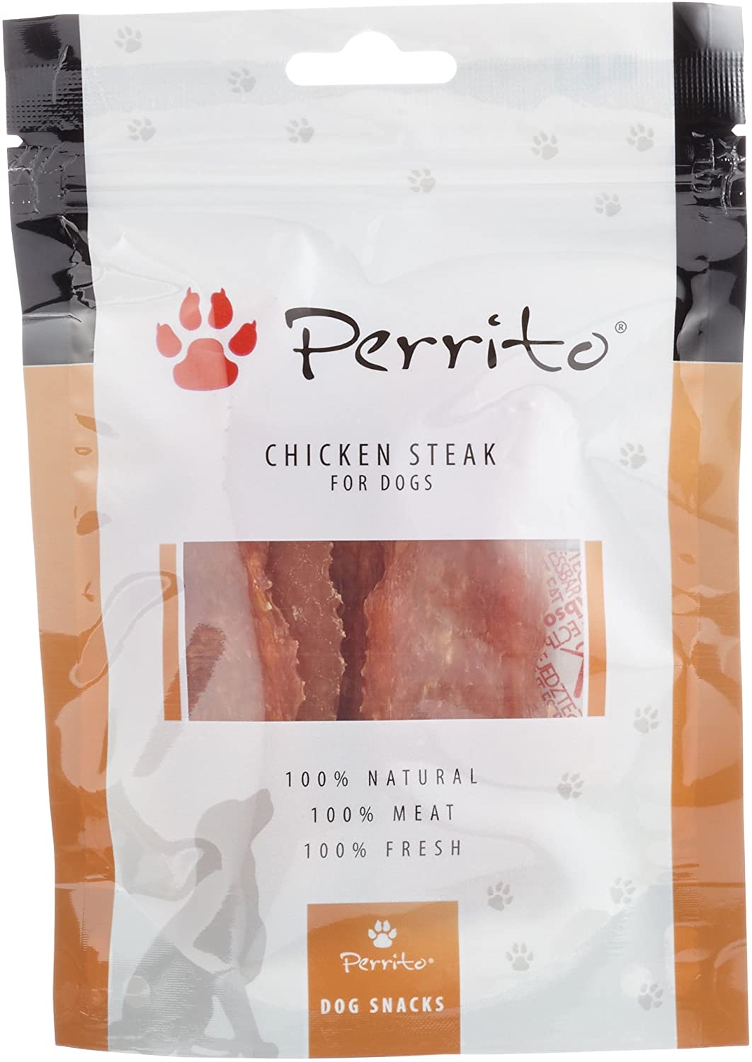 Perrito Chicken Steak Dog Treats, Chicken Steak in Wide Stripes Pack of 5 x 100 g, 100 g (Pack of 5)