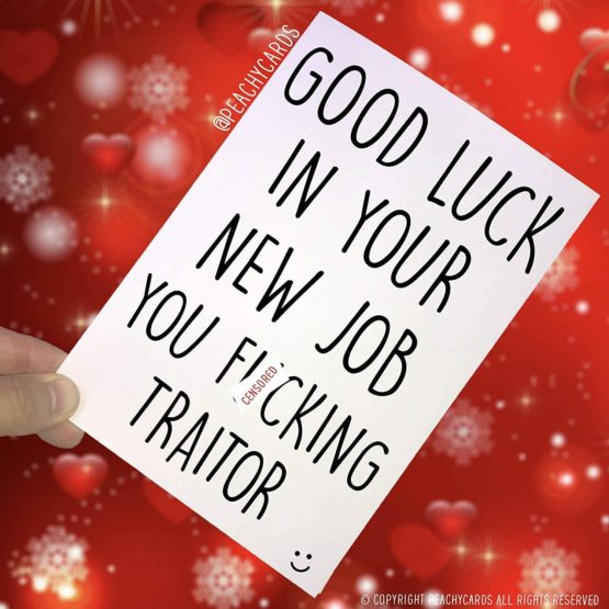 Leaving Card, Coworker Card, Good Luck New Job F Traitor, Congrats New Job, Colleague, Leaving Funny Card, Humour Banter Funny PC284 - Image 2
