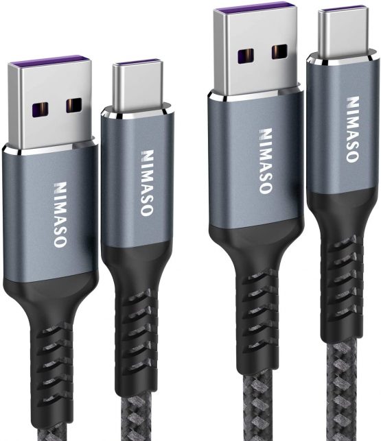 USB C Cable 5A [2Pack/2M+2M], NIMASO USB Type C 40W Huawei Superfast Charging Charger Data Cable Lead for Huawei P40 Pro, P20, P30 Pro, P30, Mate 20 Pro, Mate 20, Mate 20 RS, nova 5 Pro, Honor 20 Pro