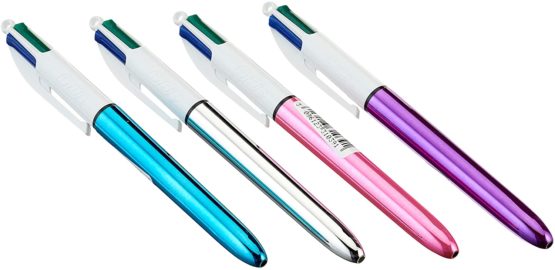 BIC 4 Colours Shine Ballpoint Pens with EAN-13 Barcodes Pack of 20 Black / Blue / Red / Green - Image 2