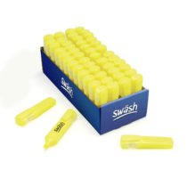 Swash Premium Highlighter Pens 48 Pieces, Yellow