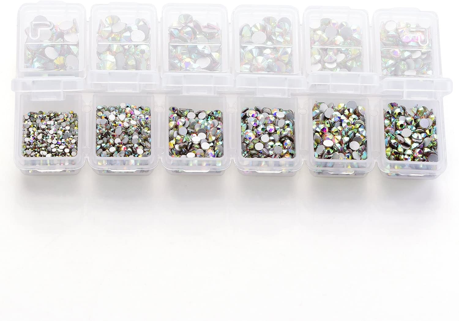 Zealer 4200 Pieces Flat Back AB Crystal Nail Art Rhinestones for Nail Art Decorations Round Crystal Gems Stickers for Clothes and Craft 1.5 mm - Image 4