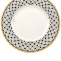 Villeroy & Boch Audun PromenaofBreakfast Plate, 22 cm, Premium Porcelain, White/Grey/Yellow