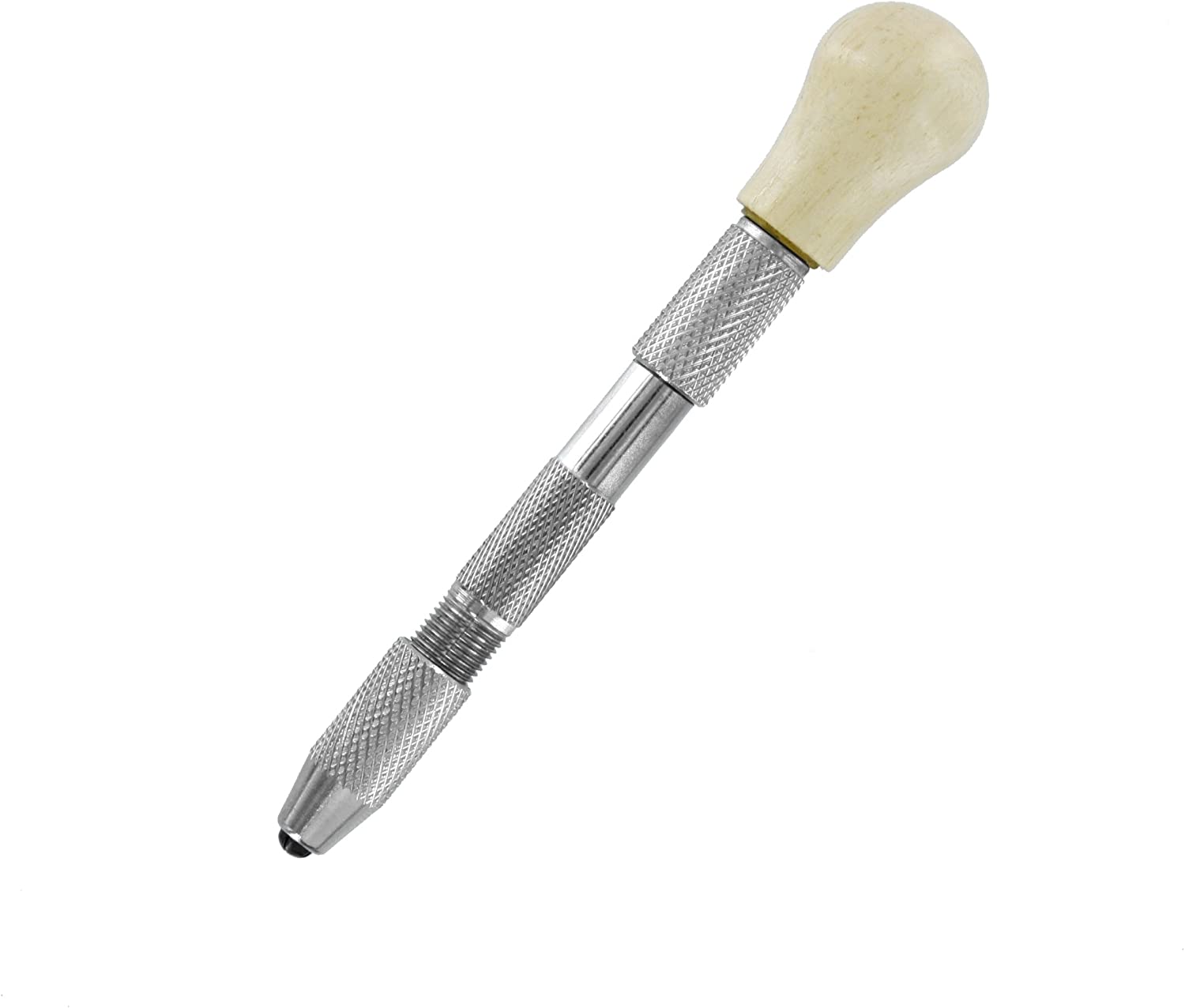 Modelcraft PPV2238 Pin Vice Double Ended with Wood Swivel Top, Pack of 1, Silver