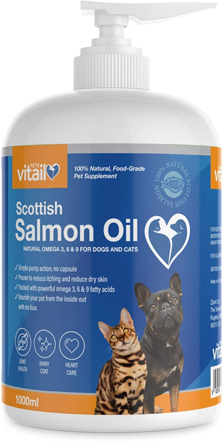 Zipvit Scottish Salmon Oil for Dogs & Cats, Supports Healthy Skin & Coat,Immunity, Joint & Brain Health