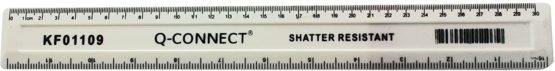 Q-Connect 300mm Ruler Shatterproof - White (Pack of 10)