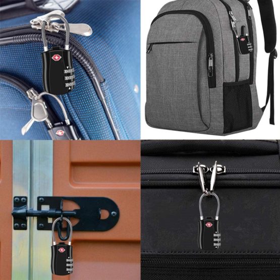 Suitcase Locks BeskooHome Luggage Locks - TSA Approved Luggage Locks, Zinc Alloy Security Padlock, 3-Dial Combination Padlock for Luggage, Suitcases, Backpacks, Duffle Bag Laptop Camera Bag - 2 Pack - Image 4