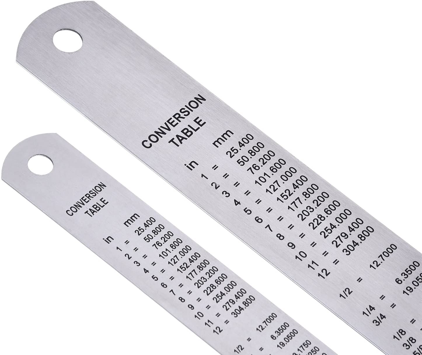 Stainless Steel Ruler 12 Inch and 6 Inch Metal Rule Kit with Conversion Table, silver, 12 Inch, 6 Inch - Image 3