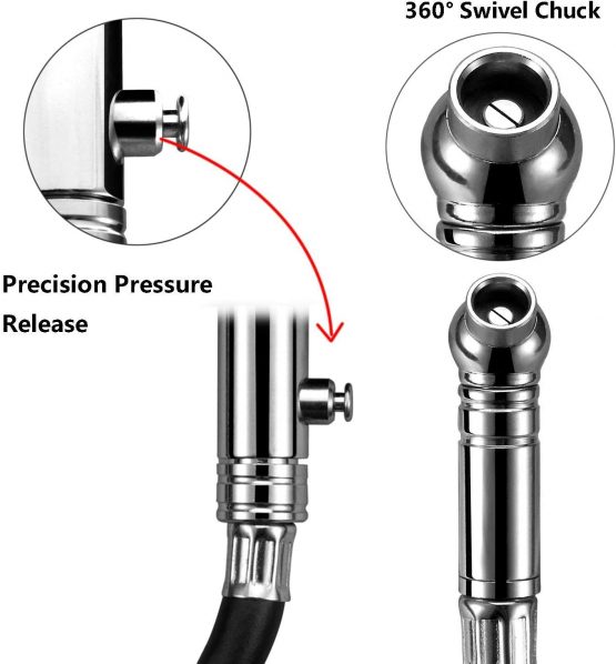 Digital Tyre Pressure Gauge, Car Tire Pressure Gauge for Truck Car Motorcycle Bicycle with Hose and Backlight LCD Display - Image 4
