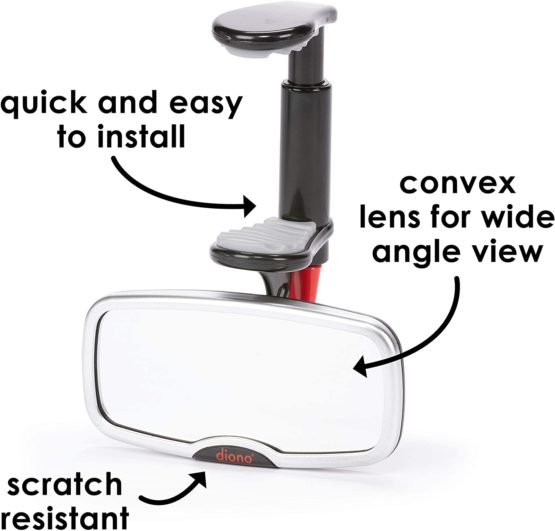Diono See Me Too Rear View Baby Mirror for Car, Fully Adjustable with Wide Crystal Clear View, Shatterproof, Crash Tested - Image 4