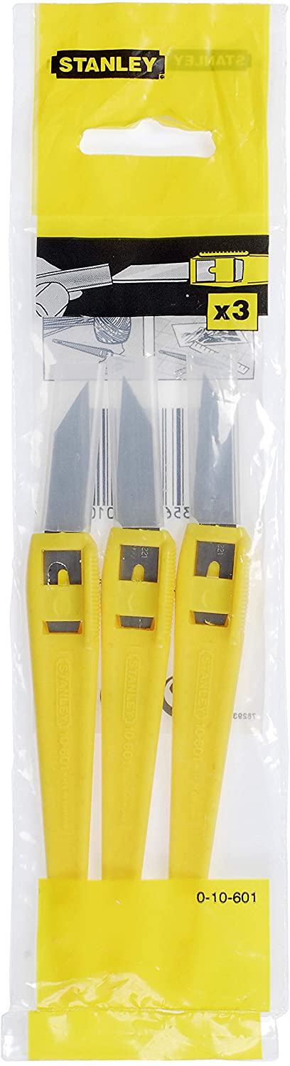 Stanley Throwaway Knives (3) 0 10 601, Silver, Yellow