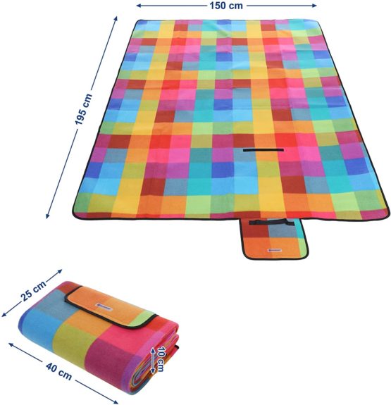 SONGMICS Outdoor Picnic Blanket, Water-Resistant Mat, Multifunctional Beach Blanket, for Camping, Hiking, Foldable and Lightweight, 195 x 150 cm, GCM61C - Image 3