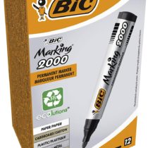 BIC Multi-Surface Permanent Markers ideal for School, 'Ecolutions' Black Pens, Pack of 12