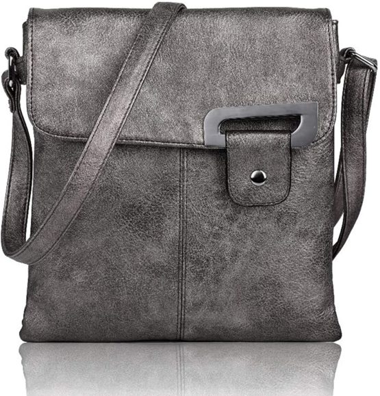New Women's 2 Compartments High Quality Faux Leather Flip Handbag Crossbody Messenger Shoulder Bag
