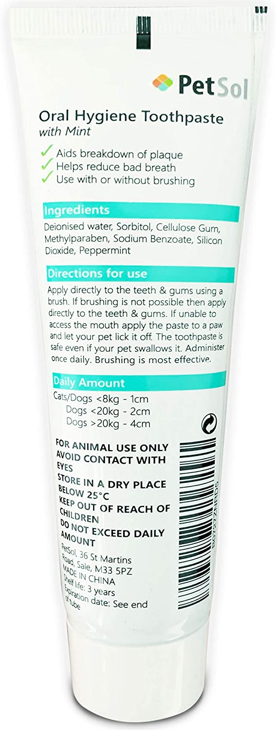 PetSol Toothpaste For Dogs & Cats (100g) Improve Gum, Tooth Health