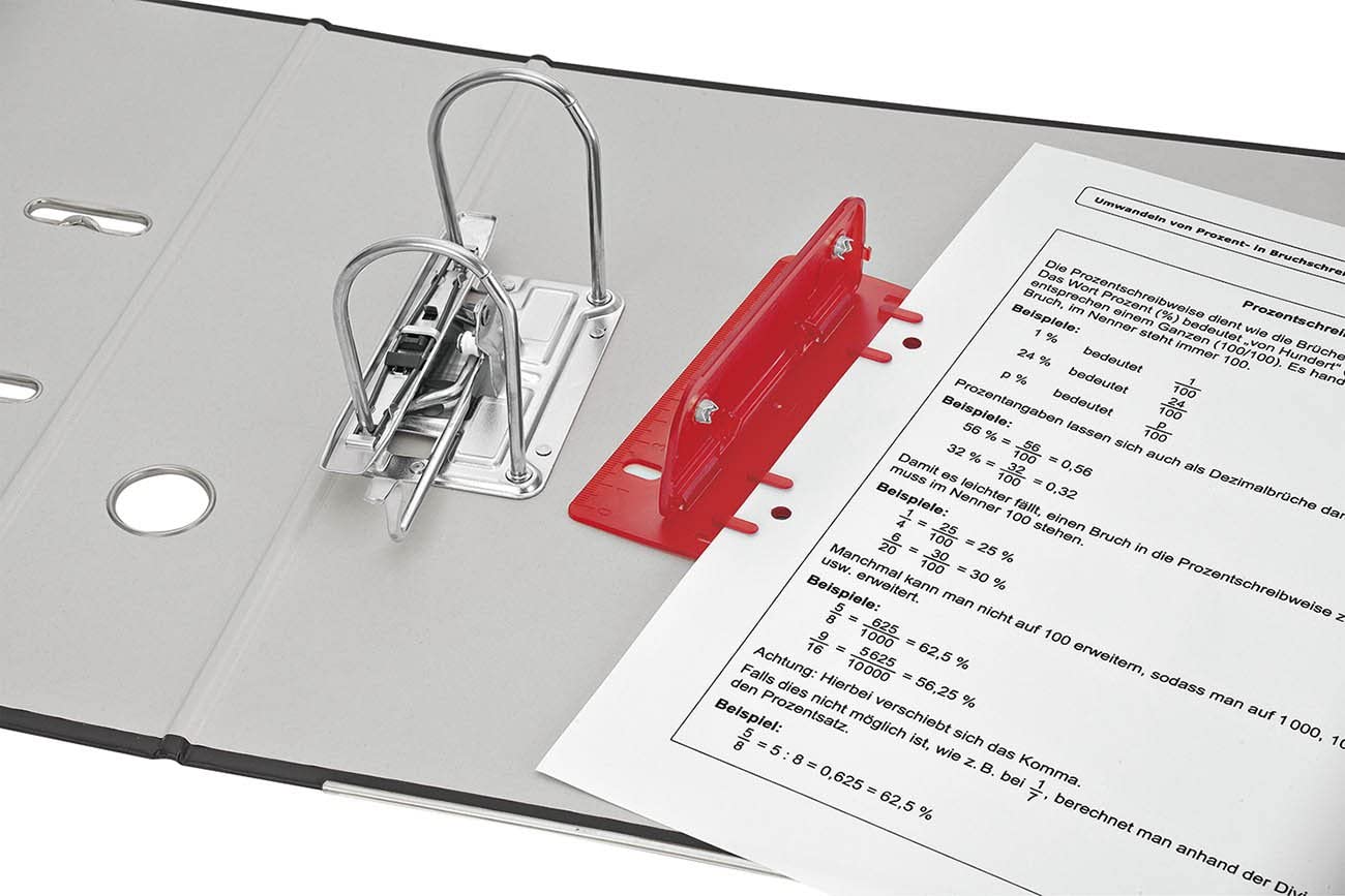 Wedo 67 802 8 cm Flat 2 Hole Pocket Punch - Red, 1 Locher - Image 4