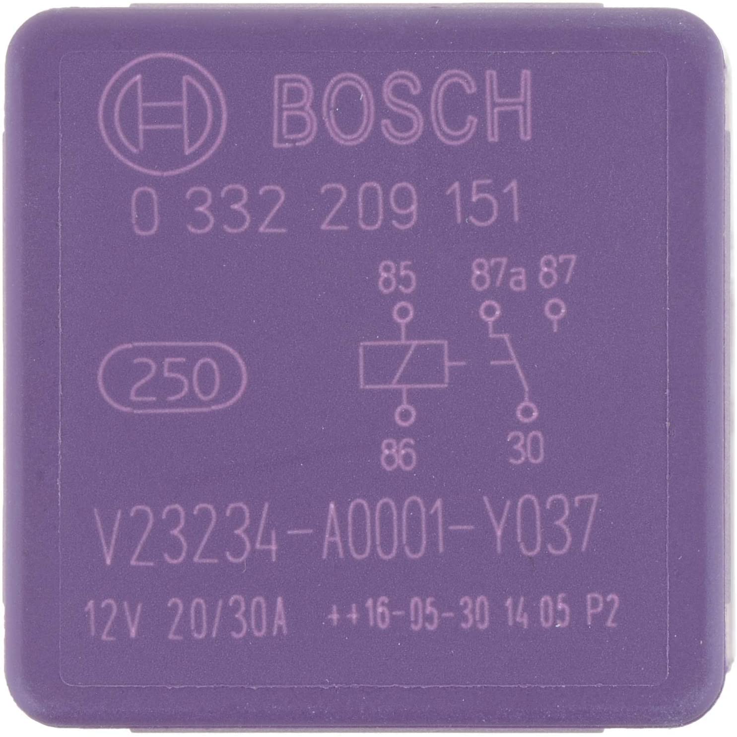 Bosch 0332209151 Mini Relay 12V 30A, IP5K4, Operating Temperature from -40 Degree to 100 Degree C, 5 Pin Relay - Image 3