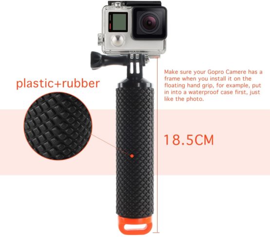 Geila Waterproof Floating Hand Grip Tripod Stick Handle Mount Accessories Water Sport Pole with Thumb Screw and Adjustable Wrist Strap - Image 4