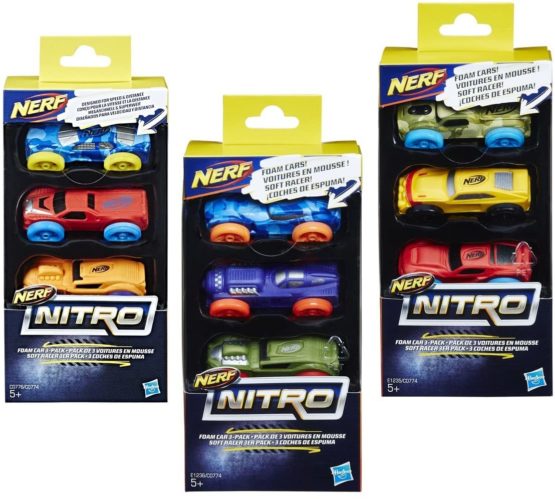 Hasbro- Nerf Nitro 3 Cars, Multicolor (774C)