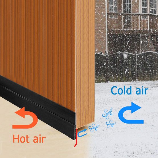 Door Draught Excluder, Door Weather Stripping, Rubber Door Draft Sweep Stopper for Door Soundproof by YOUSHARES （Black） - Image 2
