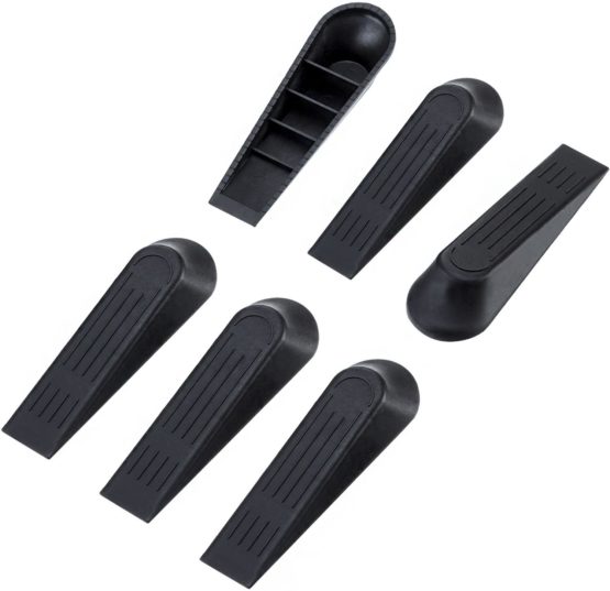 6 Pack Door Stoppers Door Wedges Door Stop Wedges (Black)
