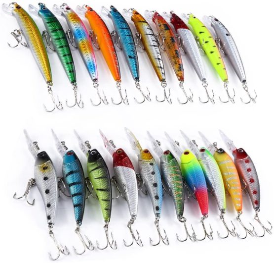Trayosin Wobbler Lures Set of 20 for Blinker Wobbler Pike Trout Fishing Bait