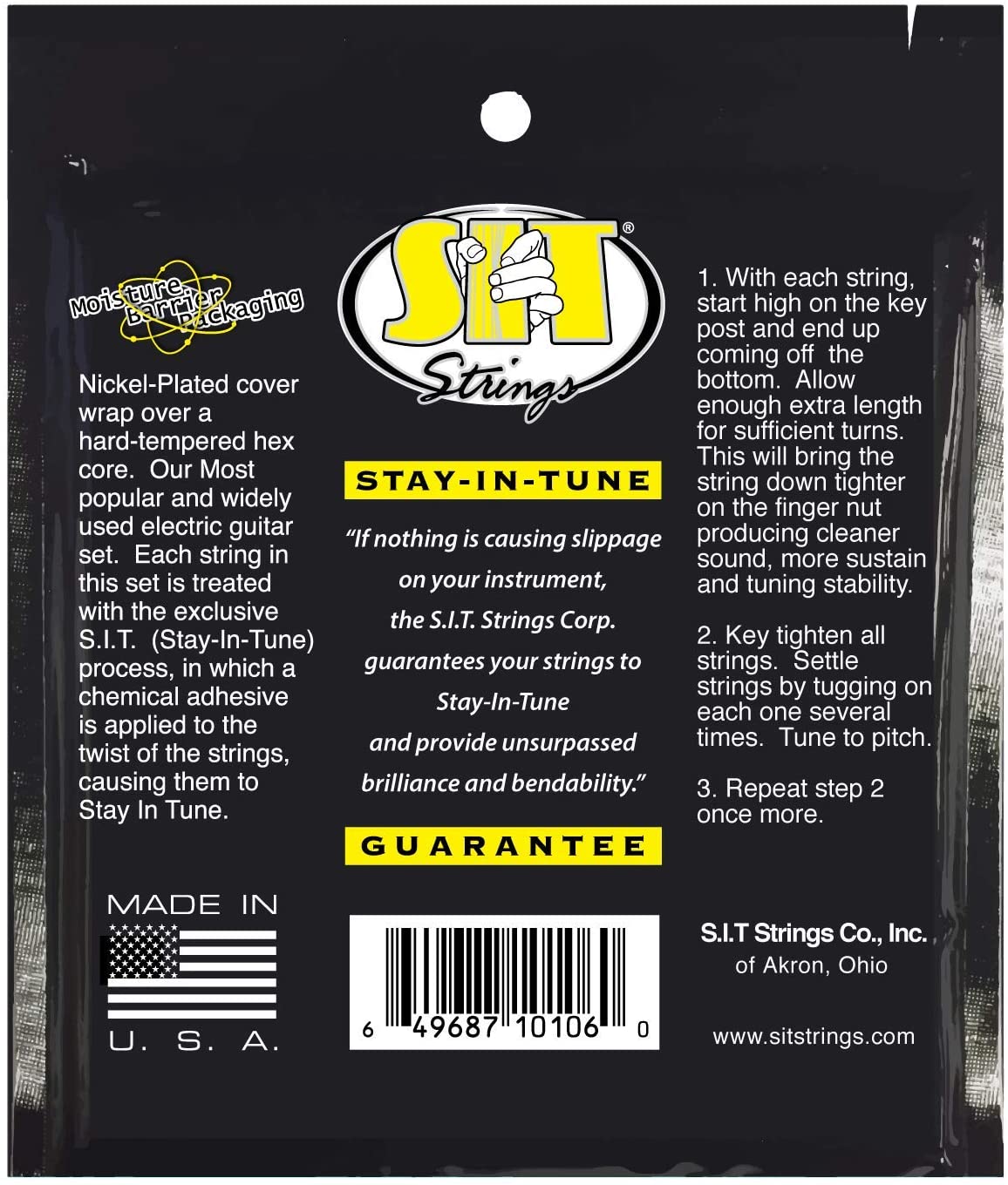 SIT 10-46 Powerwound Nickel Electric Light Guitar Strings, Light 10-46 - Image 2