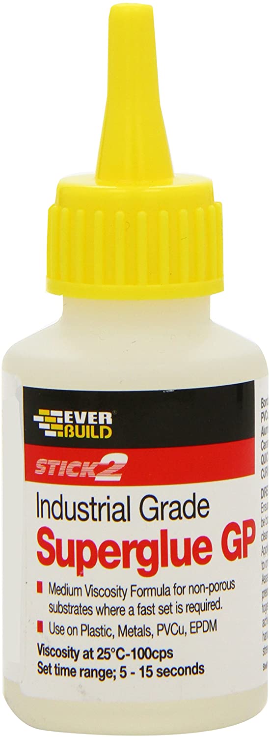 Everbuild Stick2 General Purpose Superglue - Industrial Grade - High Strength - Rapid Setting - Clear - 50g