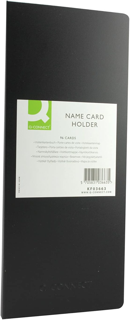 Q-Connect Business/Name Card Holder 96 Cards Capacity - Black