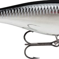 Rapala Super Shad Rap Lure with Two No. 3/0 Hooks, 1.5-2.7 m Swimming Depth, 14 cm Size, Chrome