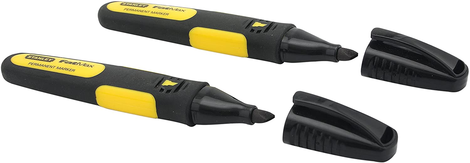 Stanley 0-47-314 FatMax Chisel Tip Marker (Pack of 2) - Black
