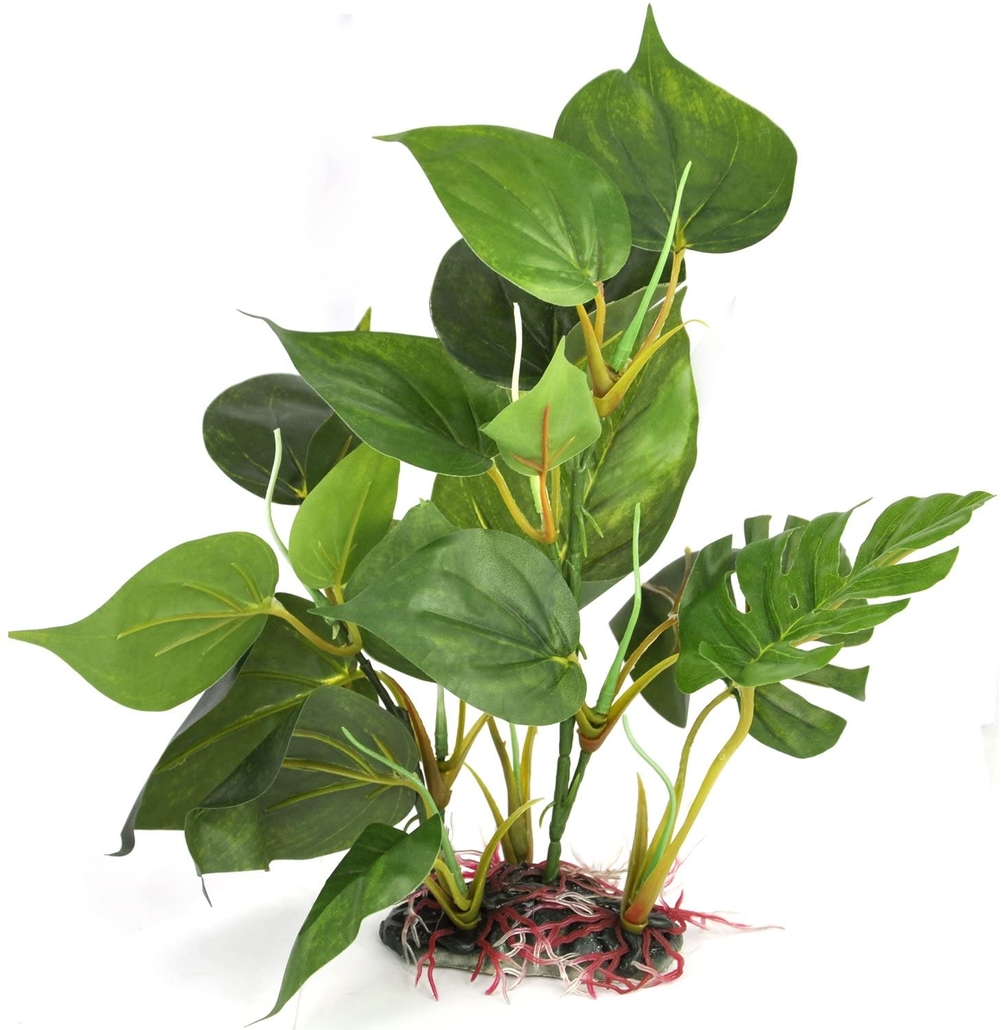 DIGIFLEX Artificial Plant for Fish Tank, Fake Decorations, Fishtank Ornament Green Leaves, 20cm, Home Aquarium