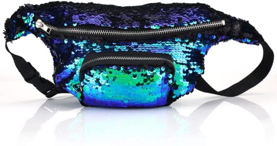 VGEBY1 Waist Bag, Women Fashionable Sequins Shining Waist Pouch Single Shoulder Bag Accessory