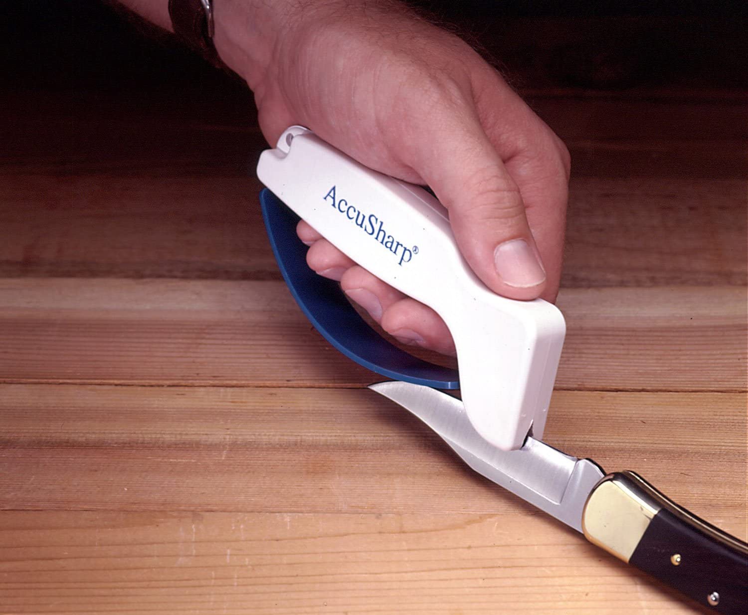 ACCUSHARP Knife Sharpner, Blue & White - Image 4