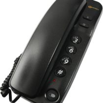 Geemarc Marbella - Gondola Style Corded Analogue Telephone with Large Buttons, Mute Function and Visual Ring Indicator- Wall Mountable- Black Color- UK Version