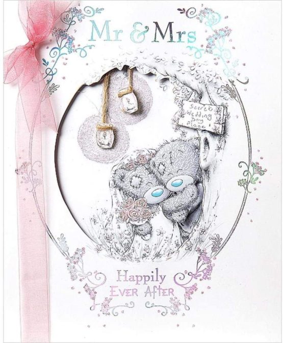 Me To You AHD01002 Mr & Mrs Handmade Wedding Day Card, White