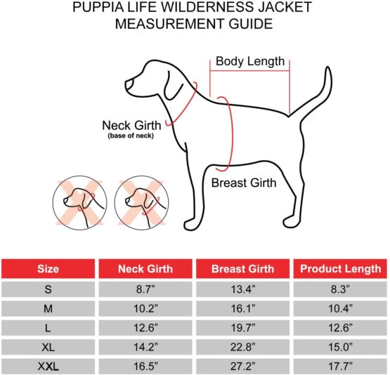 Puppia PLRA-JM9320-RD-XL Red Wilderness Pet-Coats, X-Large - Image 4