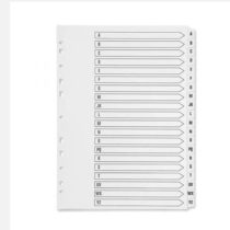 Q Connect A4 A-Z 20 Part Polypropylene Index Multi Punched - White