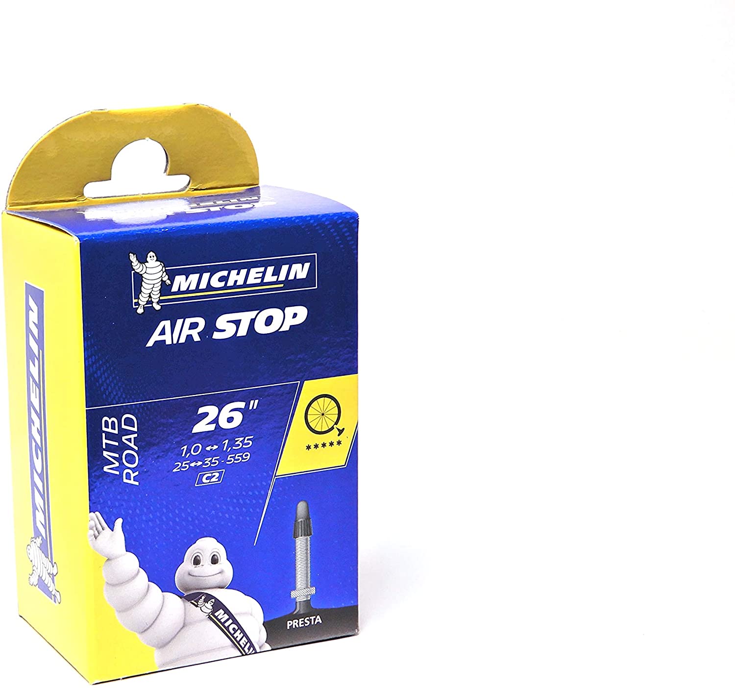 TUBE AIRSTOP 26 (559mm) x 1.0-1.4 PRESTA (40mm), Black, 26 x 1.0-1.4