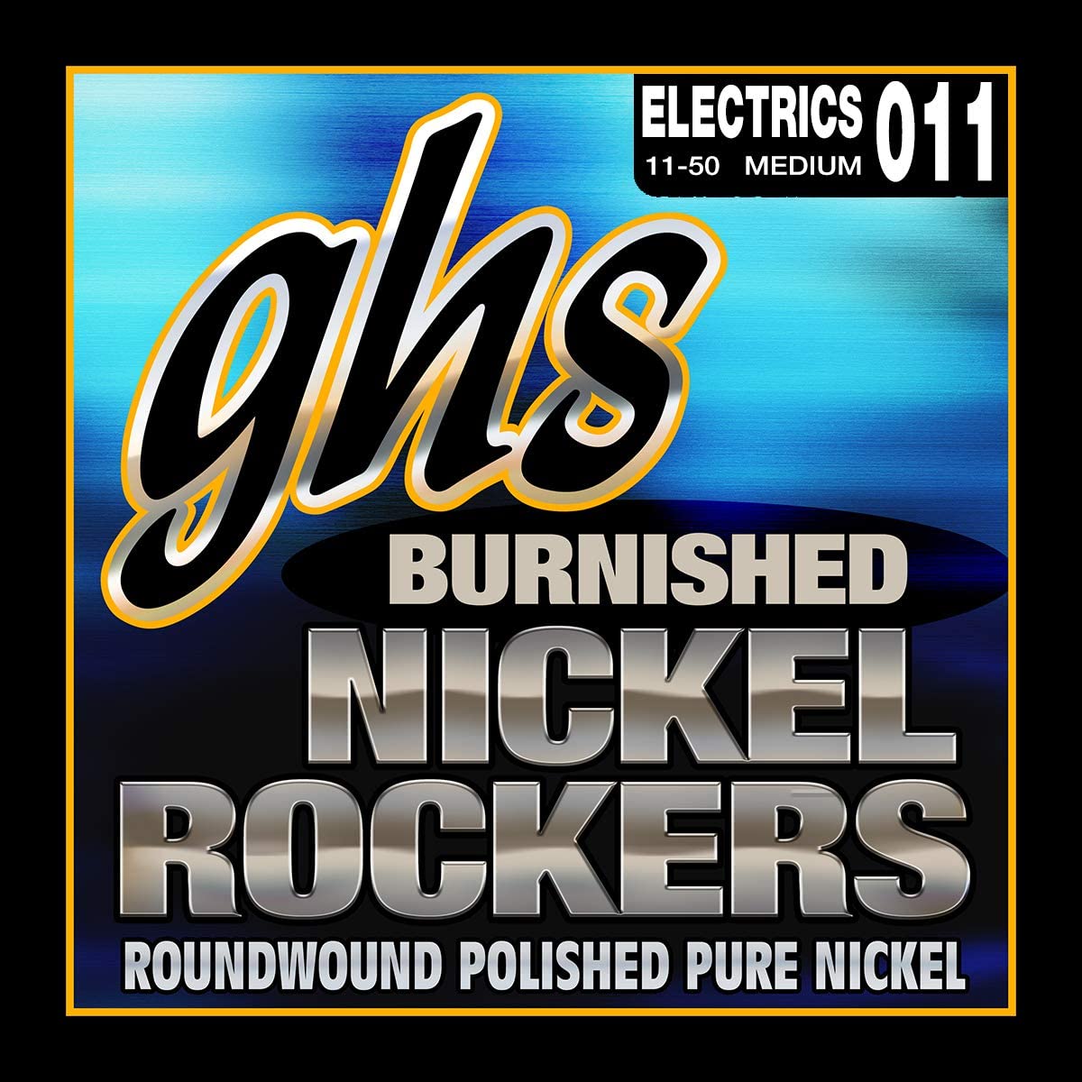GHS BNRM 11 - 50 Medium Burnished Nickel Rocker Guitar String Set, Wood