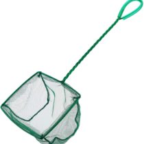 Uniclife 15cm Aquarium Fish Net Fine Mesh Fish Catch Nets with Plastic Handle - Green